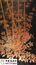 天晨刻漆画-竹报平安 天晨刻漆画-竹报平安